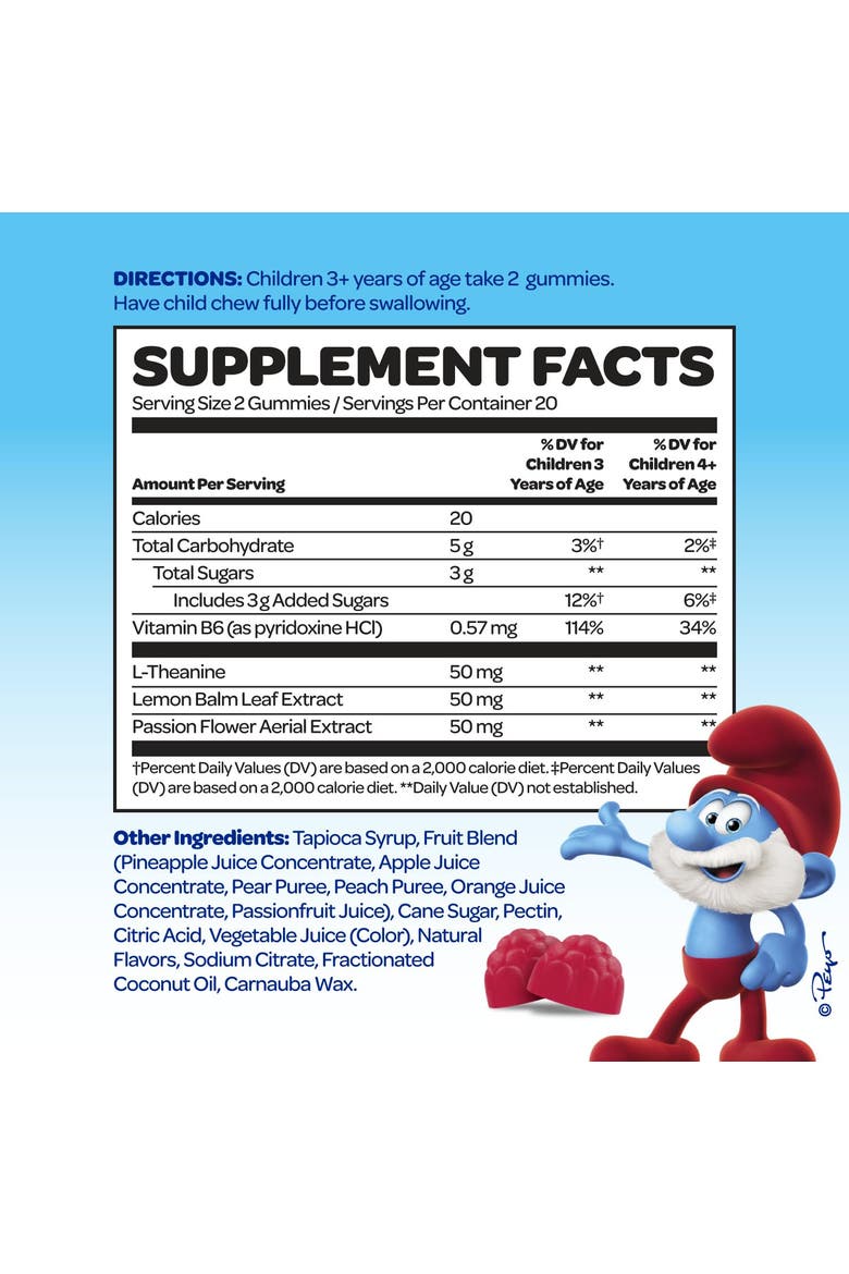 Calm & Relaxed Kids Vitamin Gummies, Smurfs Berry Flavored, 40ct, Alternate, color, None
