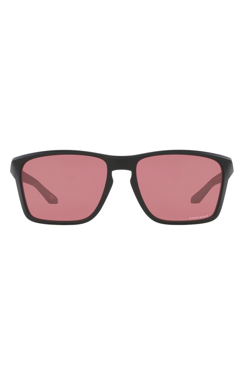 Oakley Sylas 60mm Prizm<sup>™</sup> Rectangular Sunglasses, Main, color, Matte Black