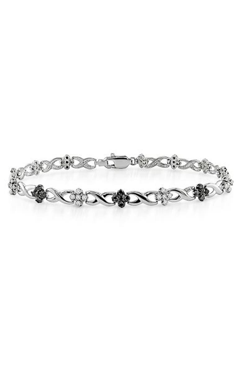 Julianna B. Black & White Diamond Bracelet 14k, Main, color, 