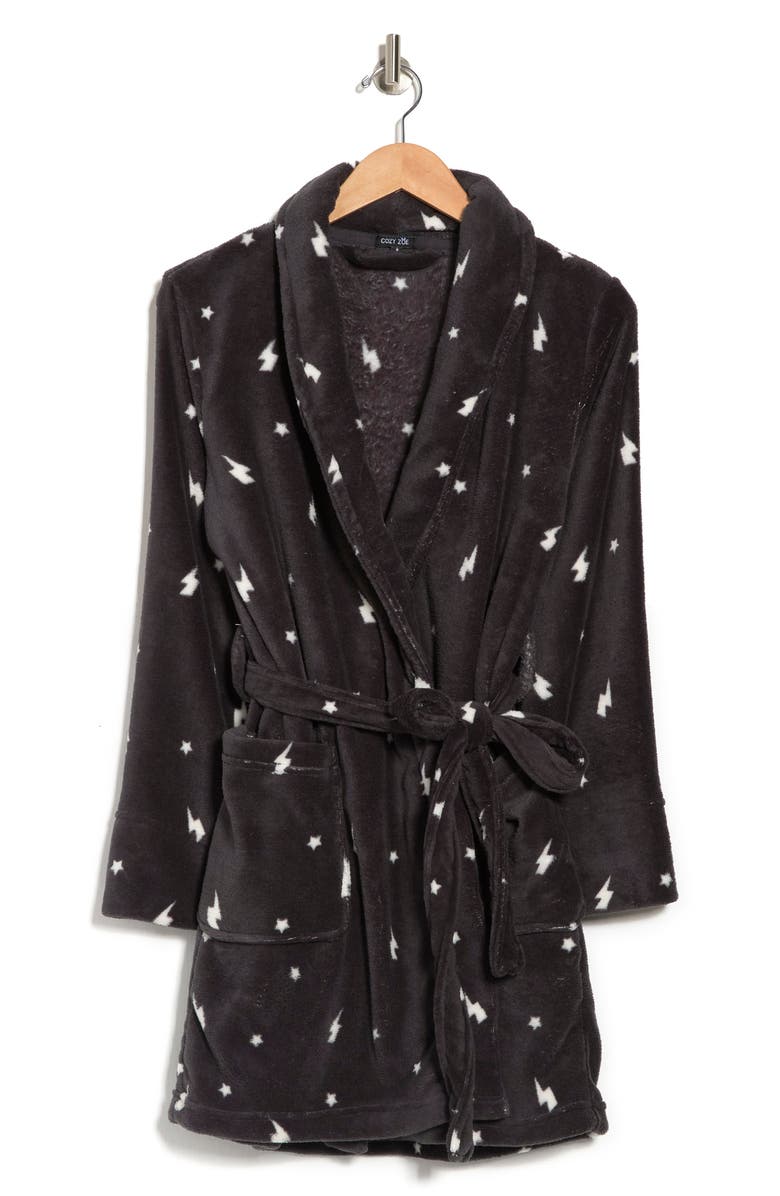 COZY ZOE Plush Tie Waist Robe, Alternate, color, 