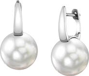 The Pearl Source White South Sea Pearl Huggie Emily Earrings