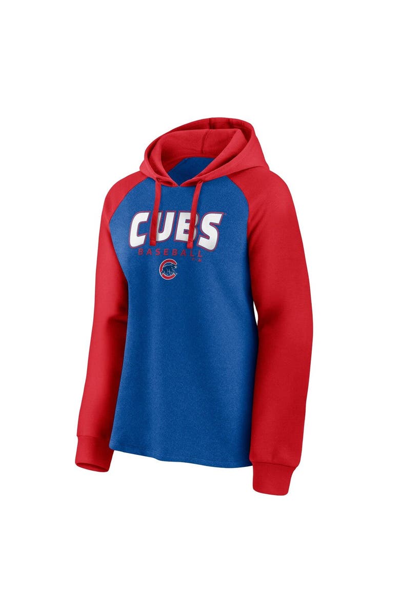 FANATICS Women's Fanatics Branded Royal/Red Chicago Cubs Recharged Raglan Pullover Hoodie, Alternate, color, 