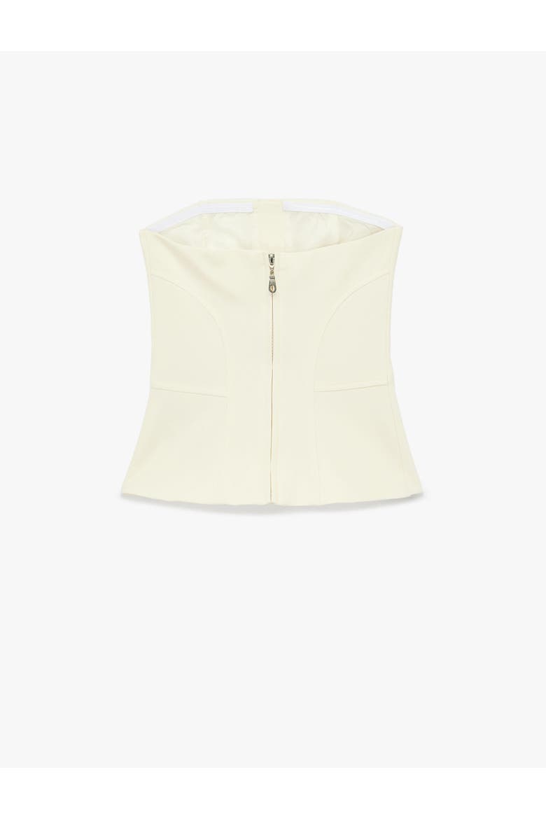 Fitted Strapless Top, Alternate, color, ECRU