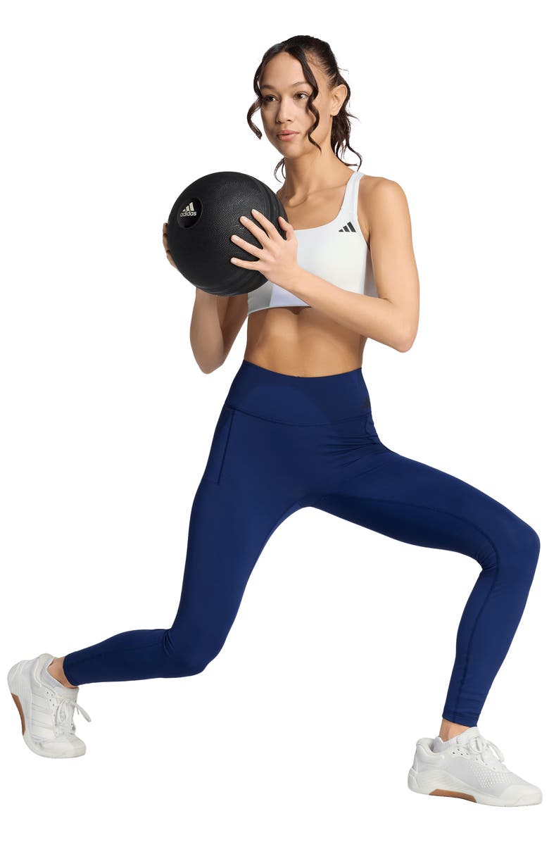 adidas Optime Workout Full Length Leggings, Alternate, color, Dark Blue