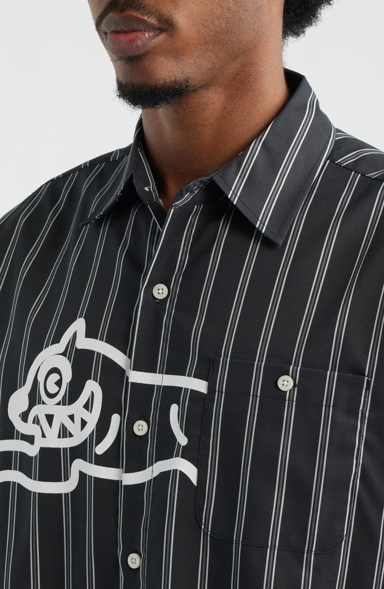 ICECREAM Boost Short Sleeve Button-Up Shirt, Alternate, color, Black