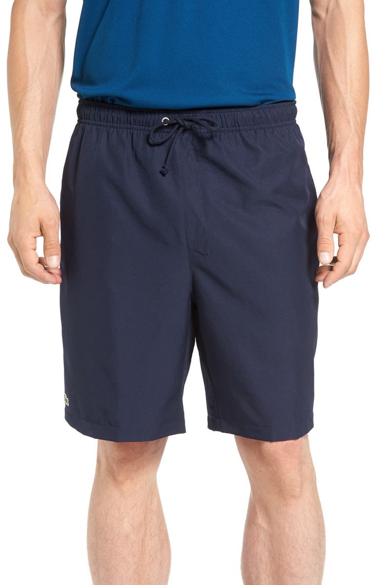 Lacoste 'Sport Diamante' Drawstring Athletic Shorts, Main, color, 166 Navy Blue