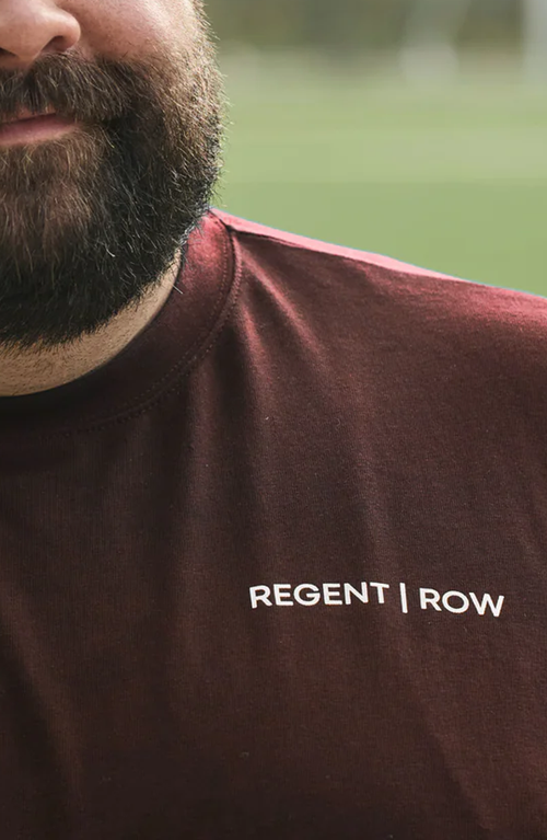 Regent Row Organic Cotton Tee W/ Rr Logo In Burgundy