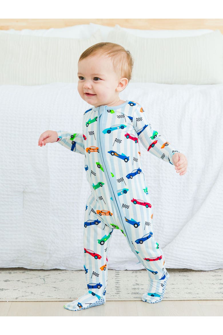 SoftSnooze Baby Boys One Piece Footie Pajamas, Alternate, color, Let's Roll