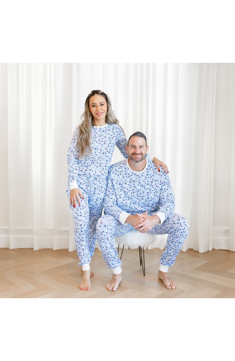 Norani Organic Adult Men's Pajamas Set - Holiday Snowmen, Alternate, color, Holiday Snowmen