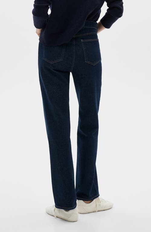 Mango Mid Rise Straight Leg Jeans In Open Blue
