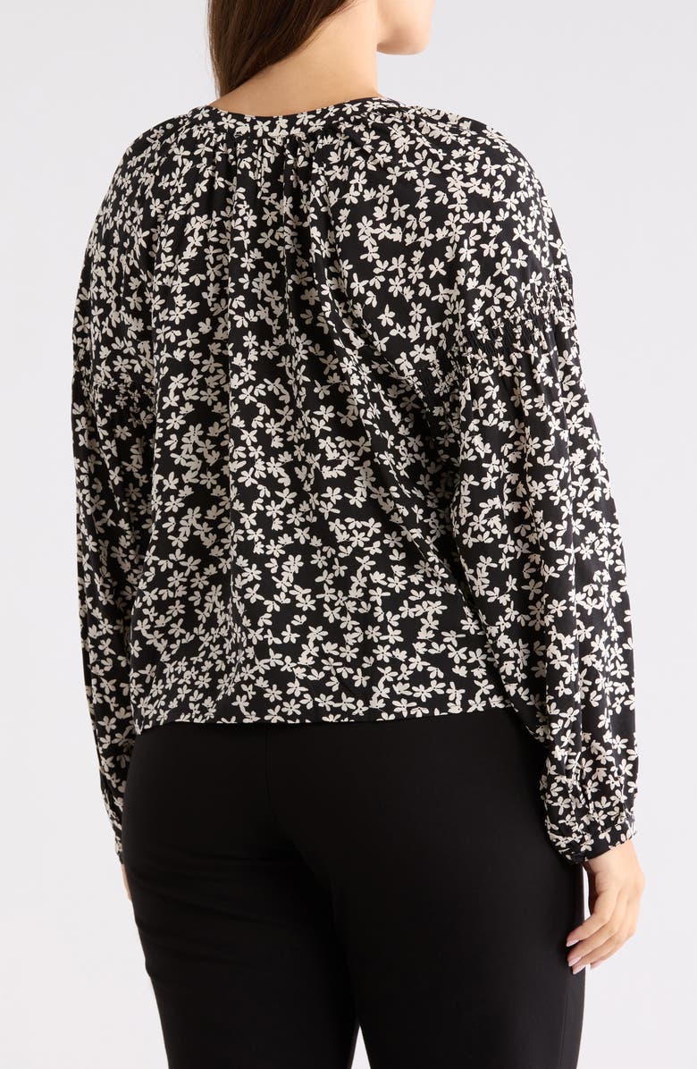 Sanctuary Tie Front Top, Alternate, color, Primrose Black/ Ivory