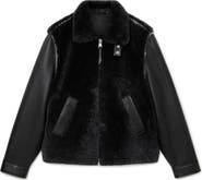 AllSaints Conyer Genuine Shearling Pilot Leather Jacket