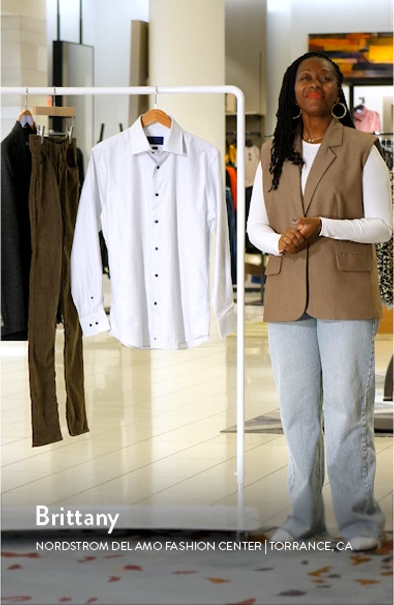 Trim Fit Dobby Dot Cotton Dress Shirt, sales video thumbnail