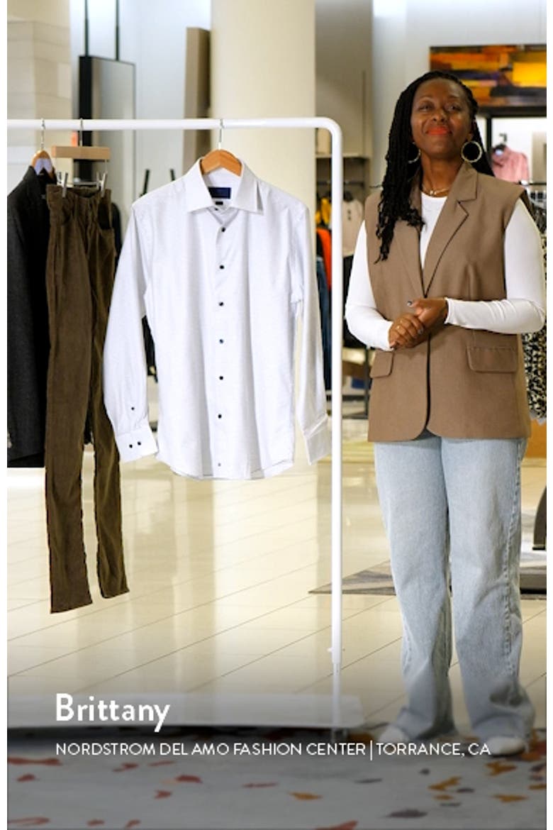 Trim Fit Dobby Dot Cotton Dress Shirt video