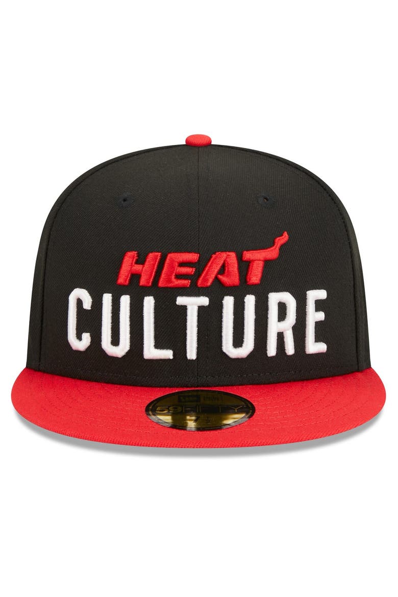 Men's New Era  Black/Red Miami Heat 2023/24 City Edition 59FIFTY Fitted Hat, Alternate, color, Black