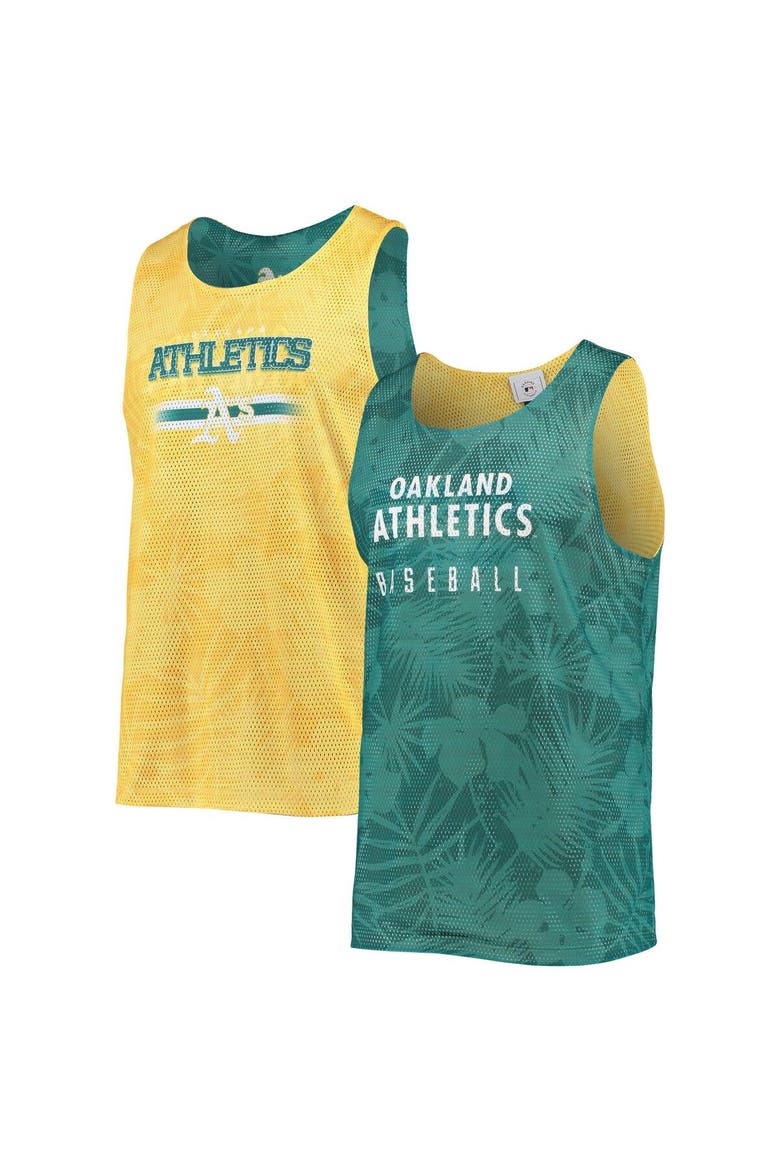 Men's FOCO Green/Gold Oakland Athletics Floral Reversible Mesh Tank Top, Main, color, Green