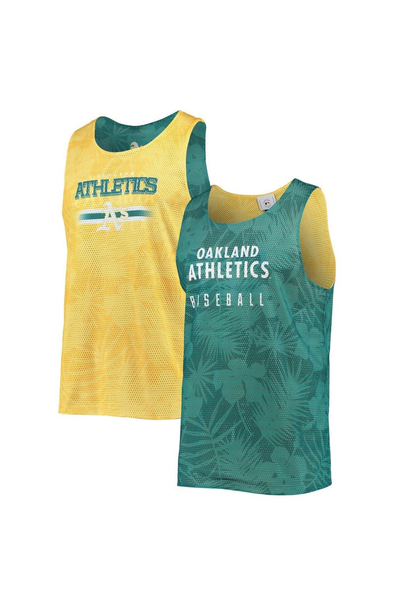 FOCO Men's FOCO Green/Gold Oakland Athletics Floral Reversible Mesh Tank Top, Main, color, Green