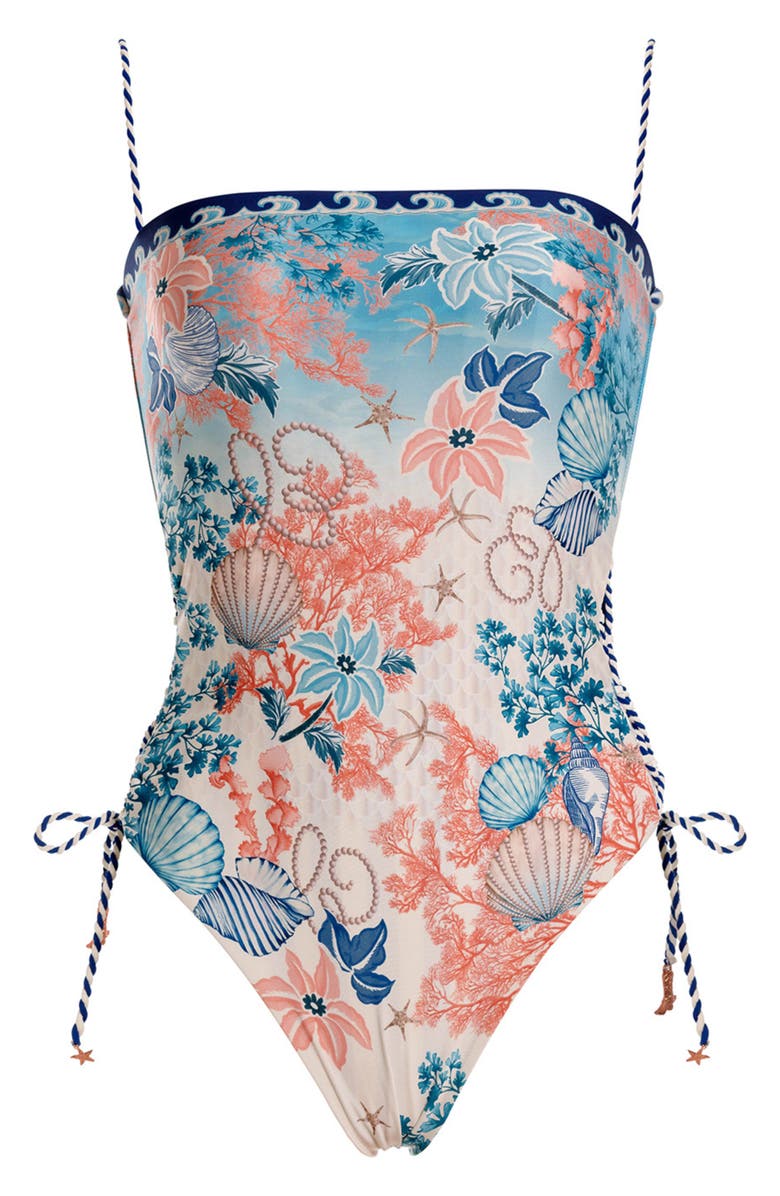 Agua Bendita Mariel Sereia Reversible One-Piece Swimsuit, Alternate, color, Blue