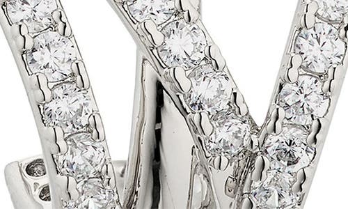 Nadri Twilight Cubic Zirconia Caged Huggie Hoop Earrings In Silver