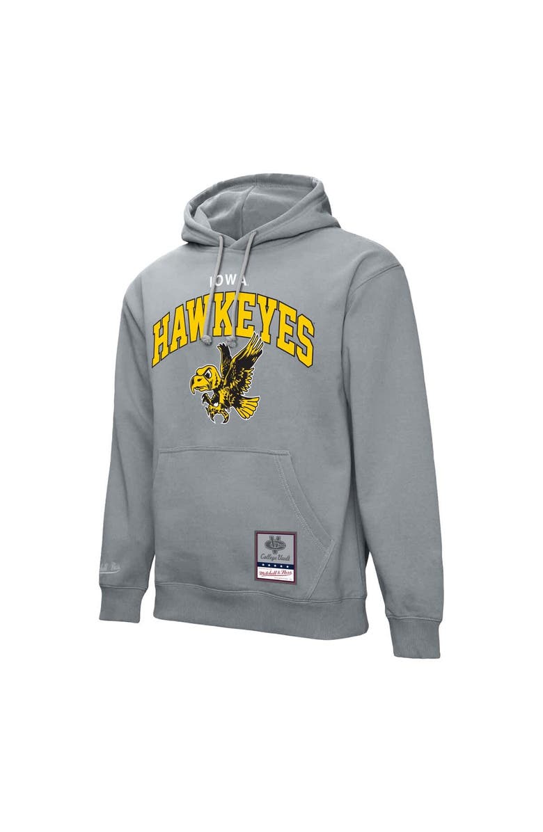 Mitchell & Ness Men's Mitchell & Ness  Heather Gray Iowa Hawkeyes Classic Arch Pullover Hoodie, Alternate, color, Heather Gray