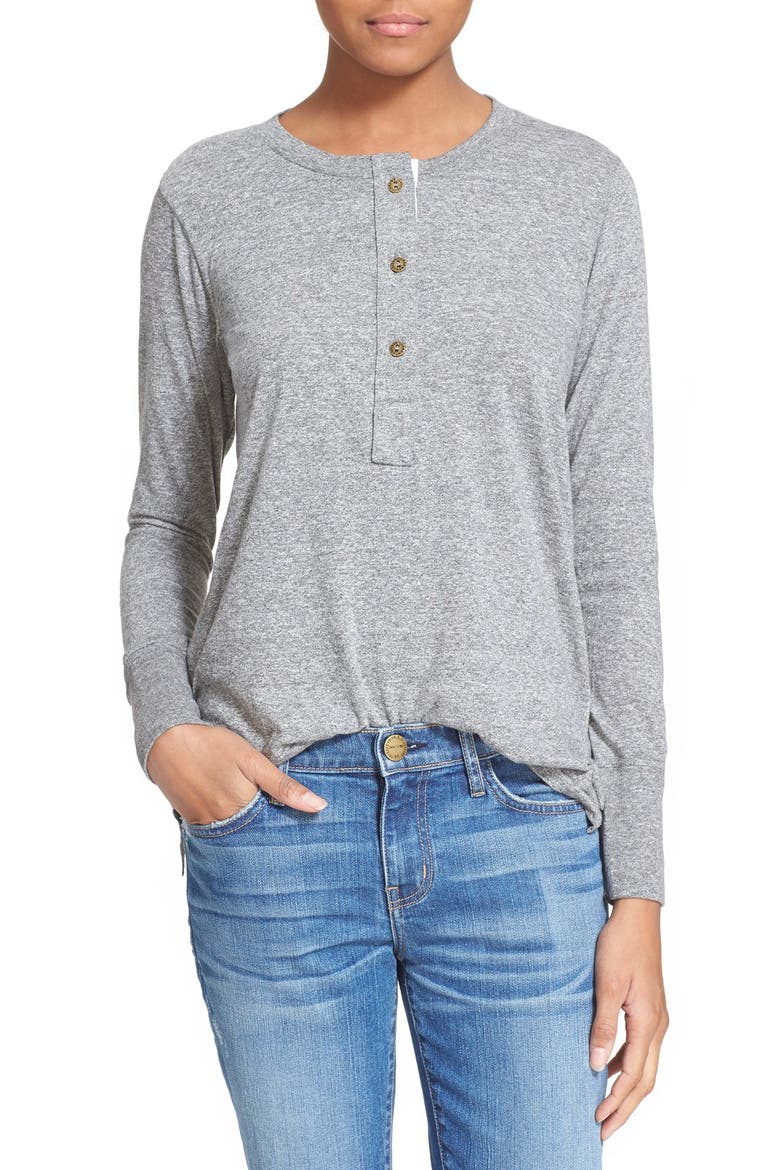'The Slim' Henley Top, Main, color, HTR GREY