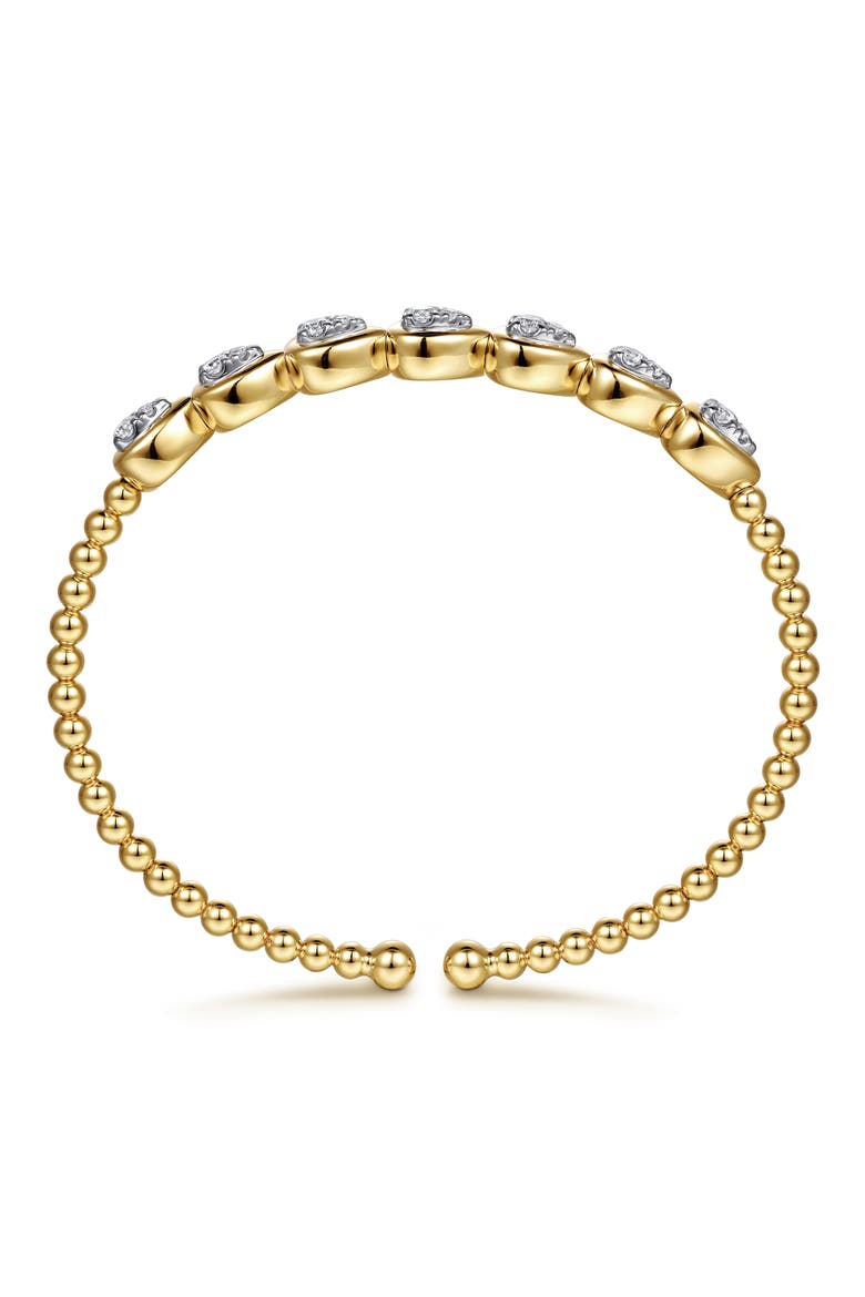 Bujukan 14k Gold Diamond Cuff Bracelet, Alternate, color, 14K YELLOW/ WHITE GOLD