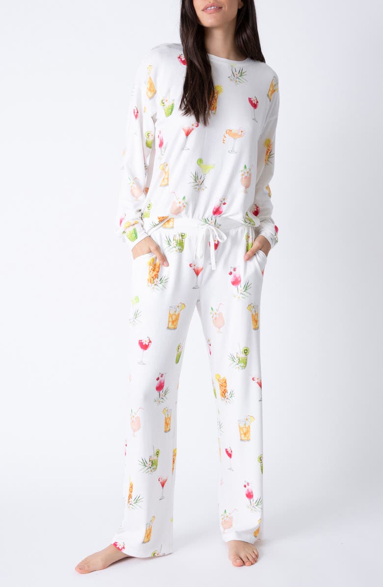 PJ Salvage Sipping on Sunshine Jersey Pajamas, Main, color,