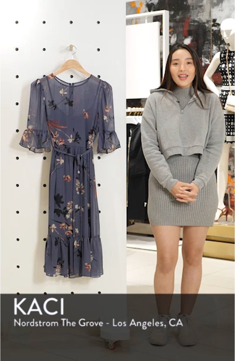 Floral Chiffon Midi Dress, sales video thumbnail