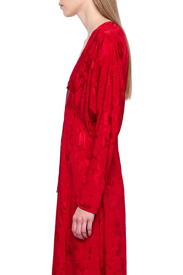 Rouna Horse Pattern Jacquard Long Sleeve Silk Dress, Alternate, color, LOVE
