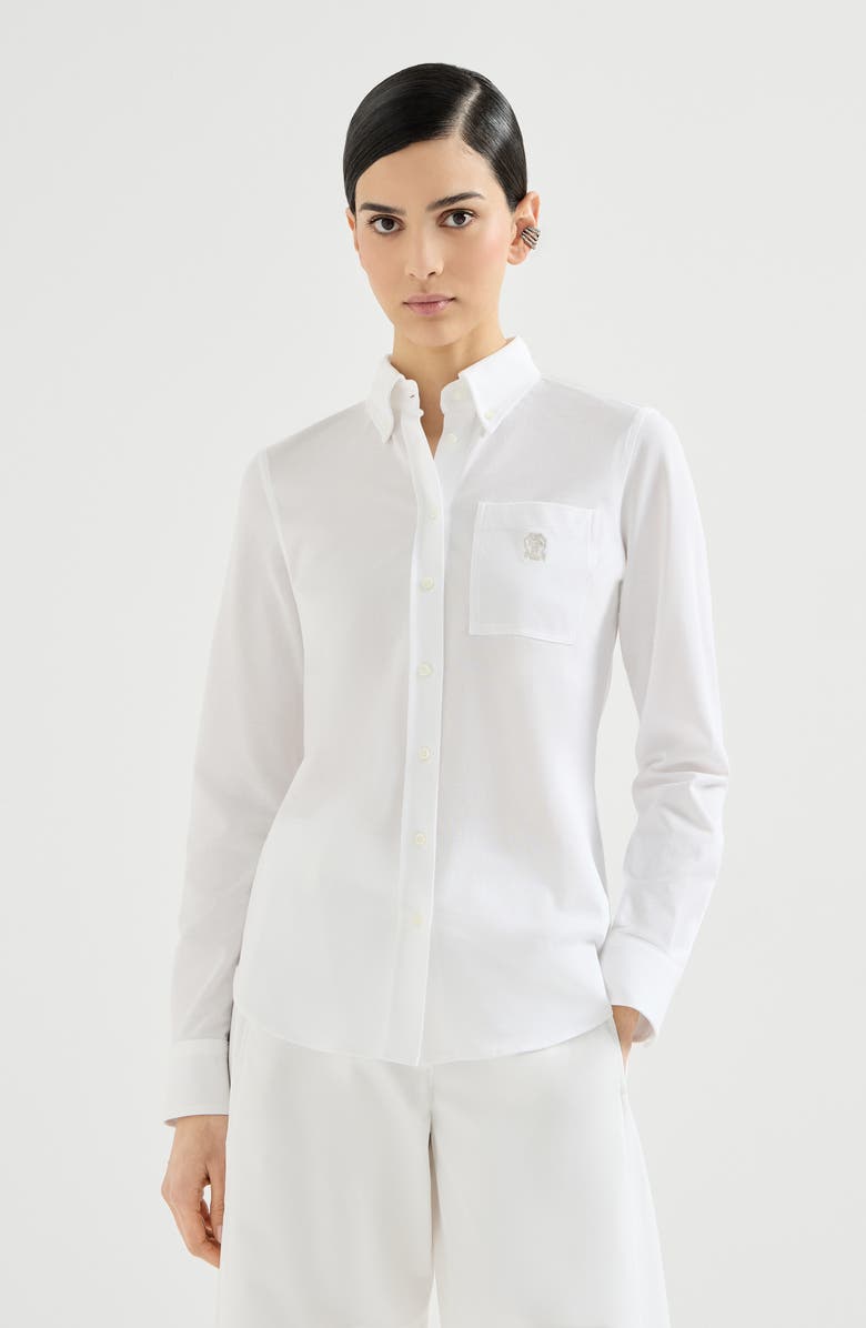 Brunello Cucinelli Piqué shirt, Main, color, White