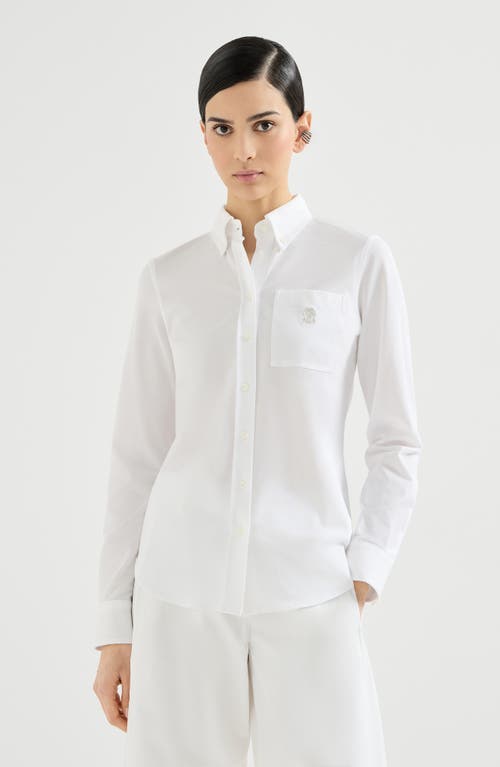 Brunello Cucinelli Piqué shirt in White at Nordstrom, Size Xx-Large