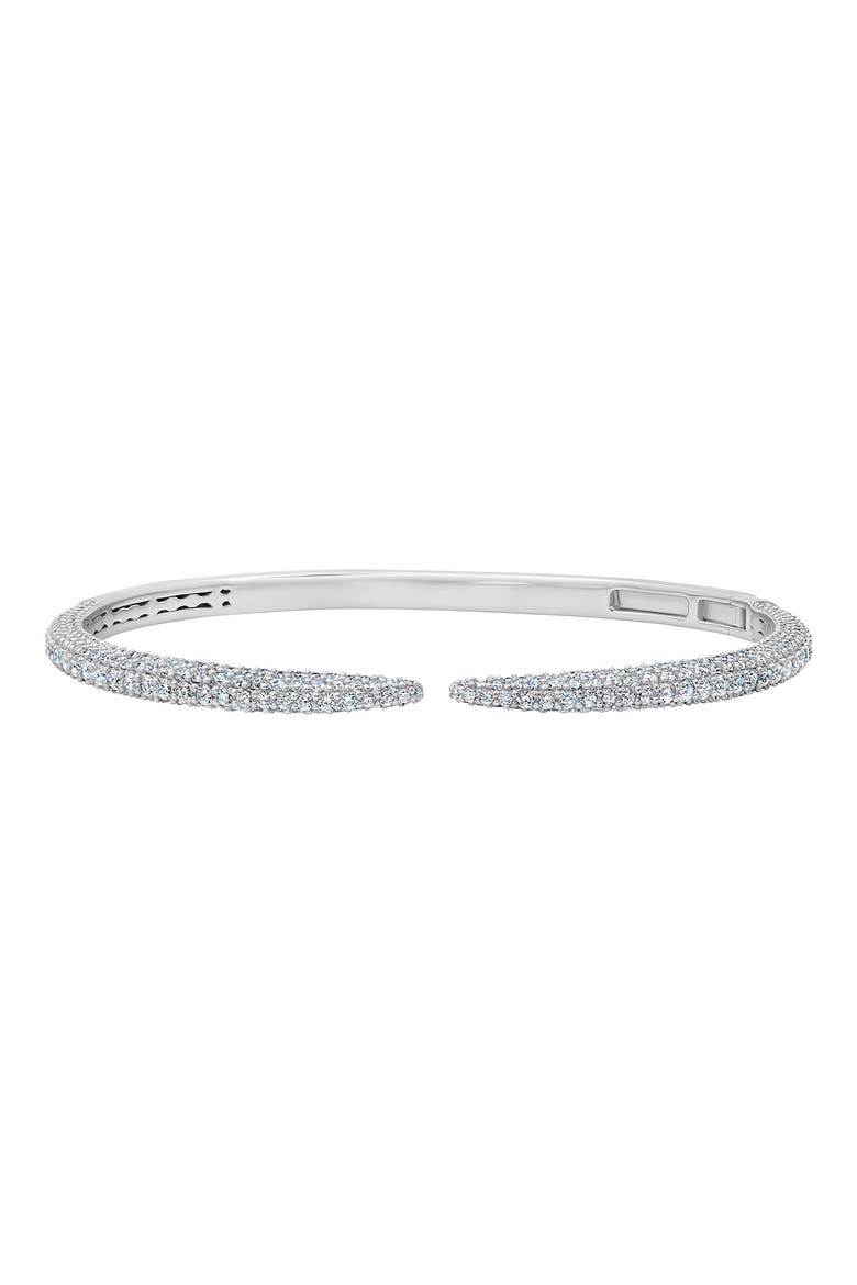 Chamonix Pavé Open Bangle Bracelet, Main, color, PURE PLATINUM/ CLEAR STONE
