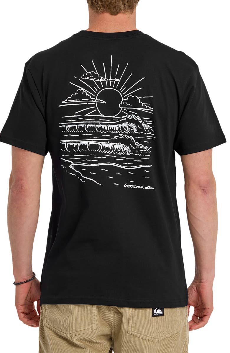 Quiksilver Pipe Dream Cotton Graphic T-Shirt, Alternate, color, Black