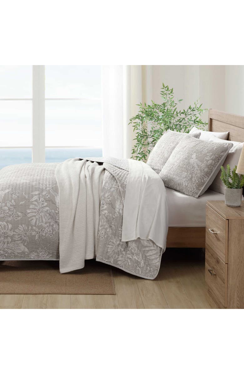 Tommy Bahama Jungle Toile Reversible Quilt & Sham Set, Alternate, color, Beige