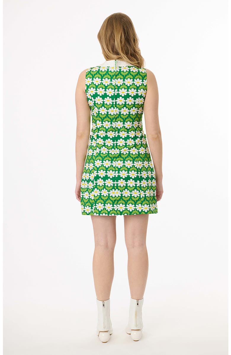 Smak Parlour 1960s Sleeveless Mod Shift Dress, Alternate, color, Green Daisies