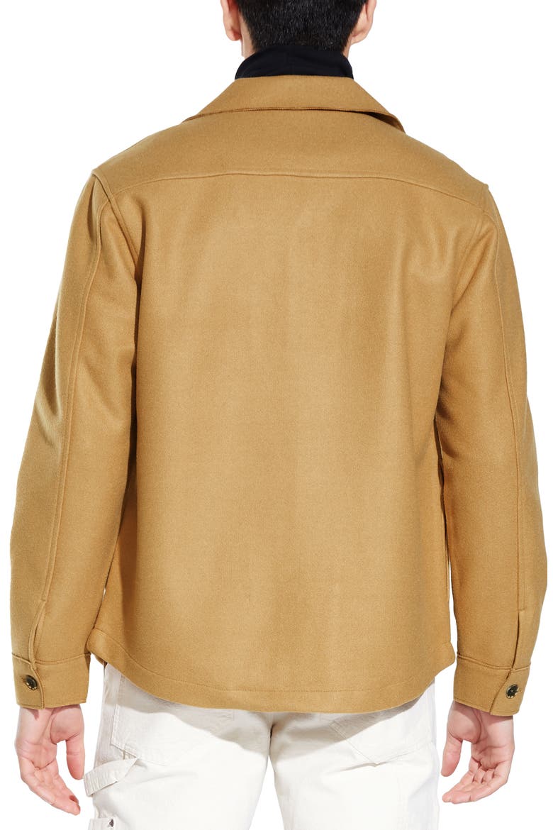 Relaxed Felted Double Knit Overshirt, Alternate, color, CAMEL