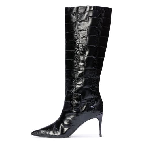Black Suede Studio Ember 80 Croc Boot In Brown