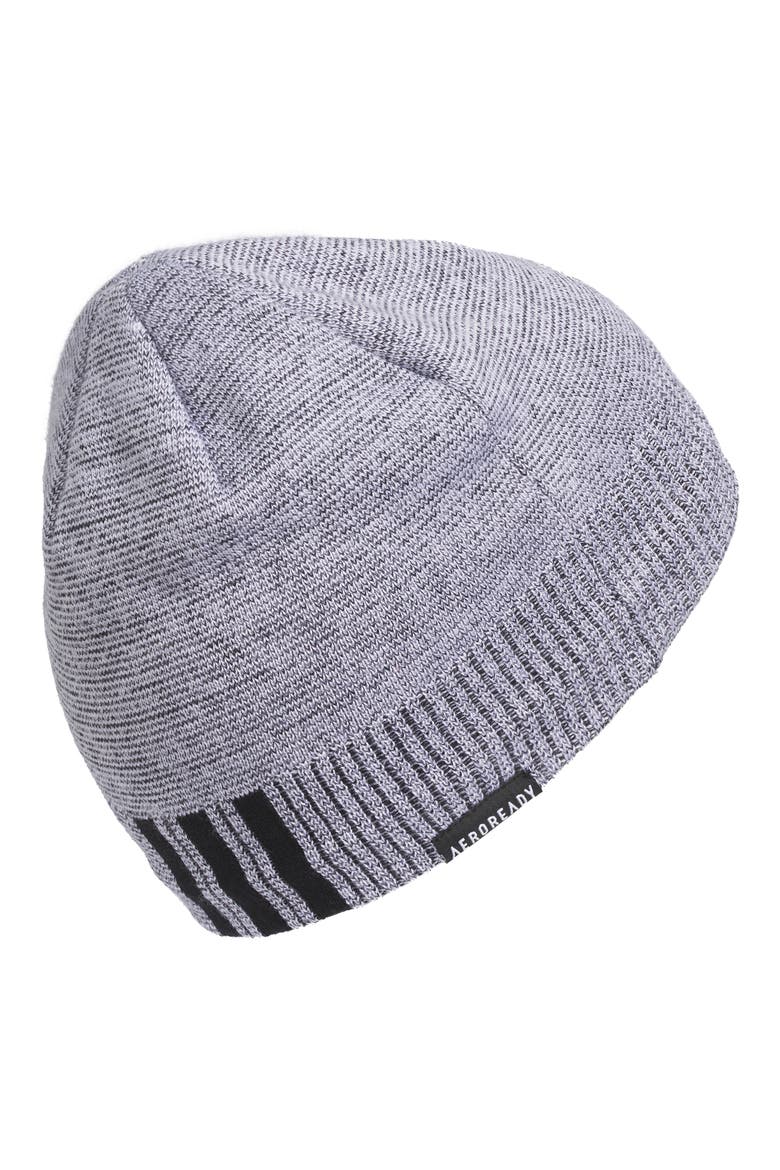 Men's Creator Three Stripe Beanie, Alternate, color, WHITE/BLACK