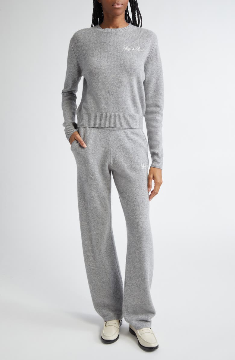 Sporty & Rich Vendome Script Cotton Crewneck Sweater, Alternate, color,