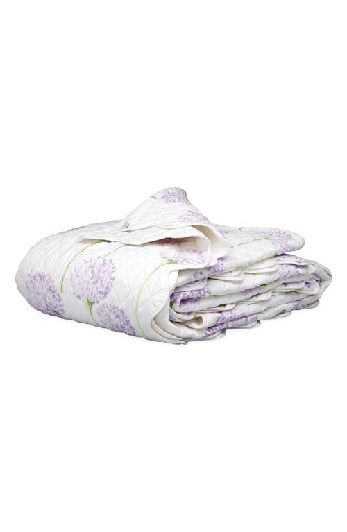 Matouk Floral Cotton Percale Quilt In Lavender
