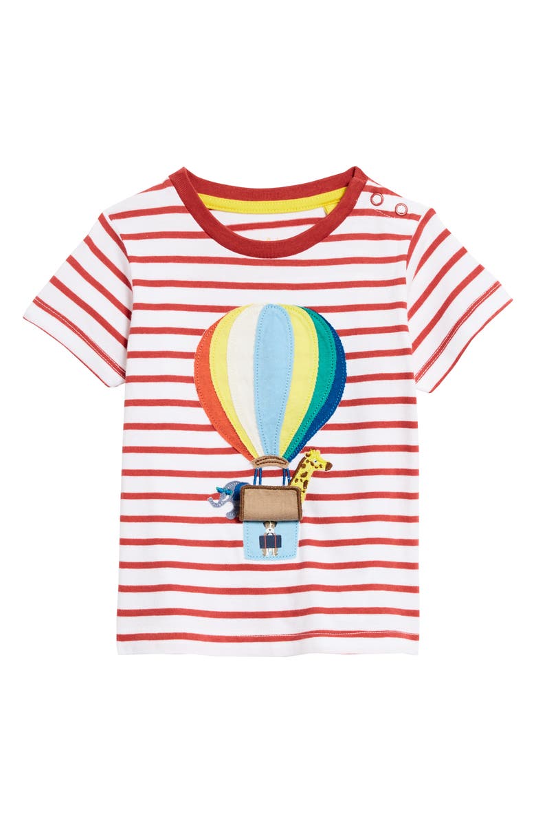 Mini Boden Boden Hot Air Balloon Flap Appliqué T-Shirt, Alternate, color, 