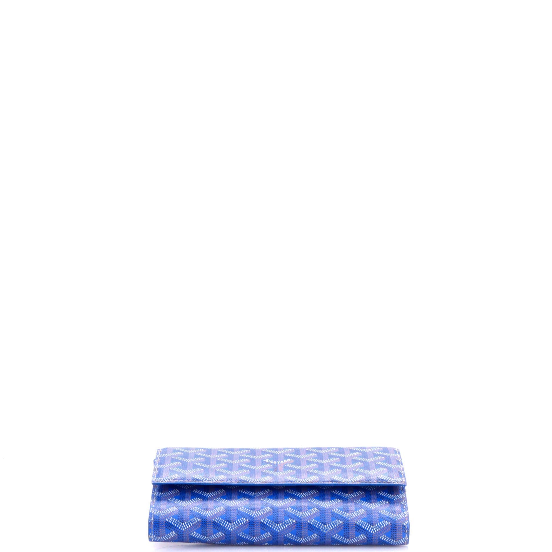 Pre-Owned Goyard Varenne Continental Wallet with Strap Coated Canvas, Alternate, color, Blue