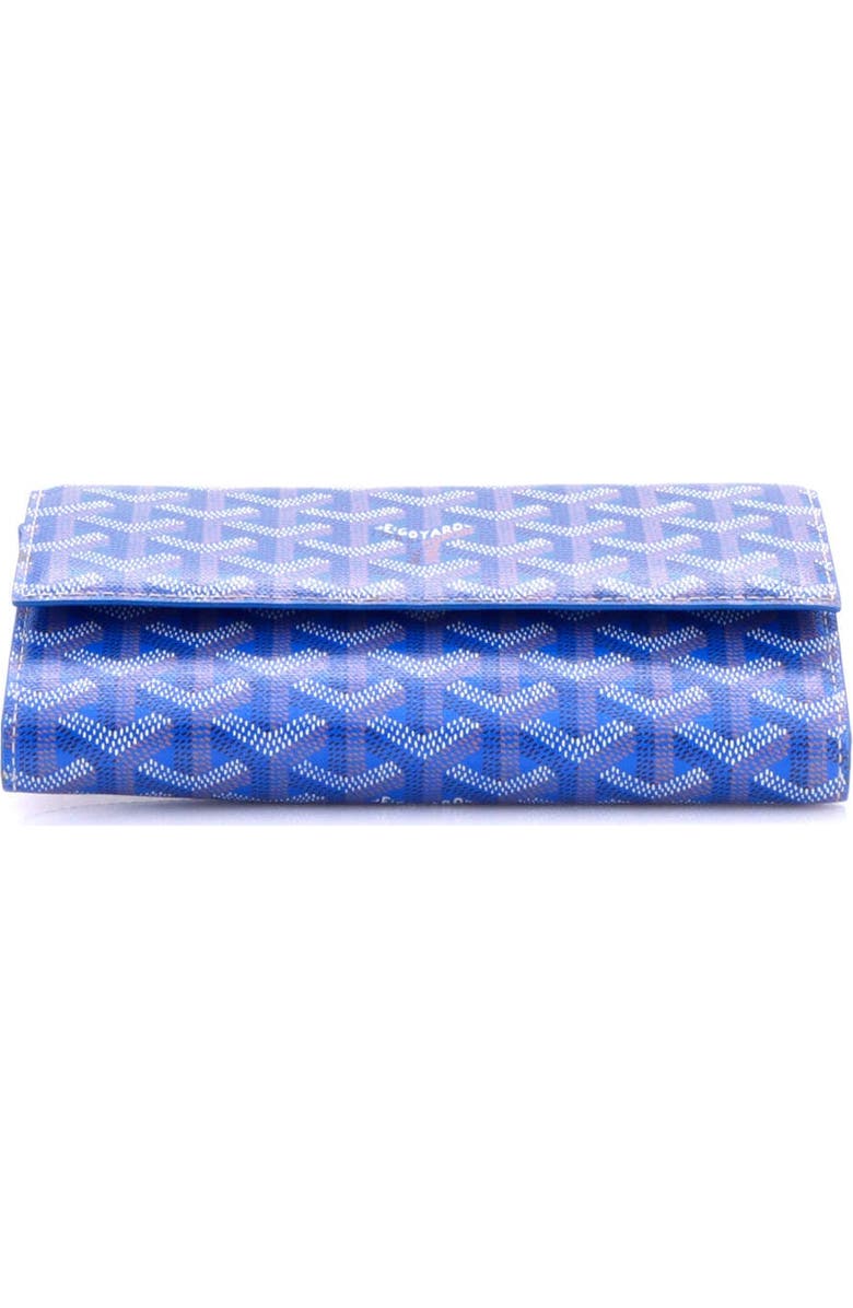 Pre-Owned Goyard Varenne Continental Wallet with Strap Coated Canvas, Alternate, color, Blue