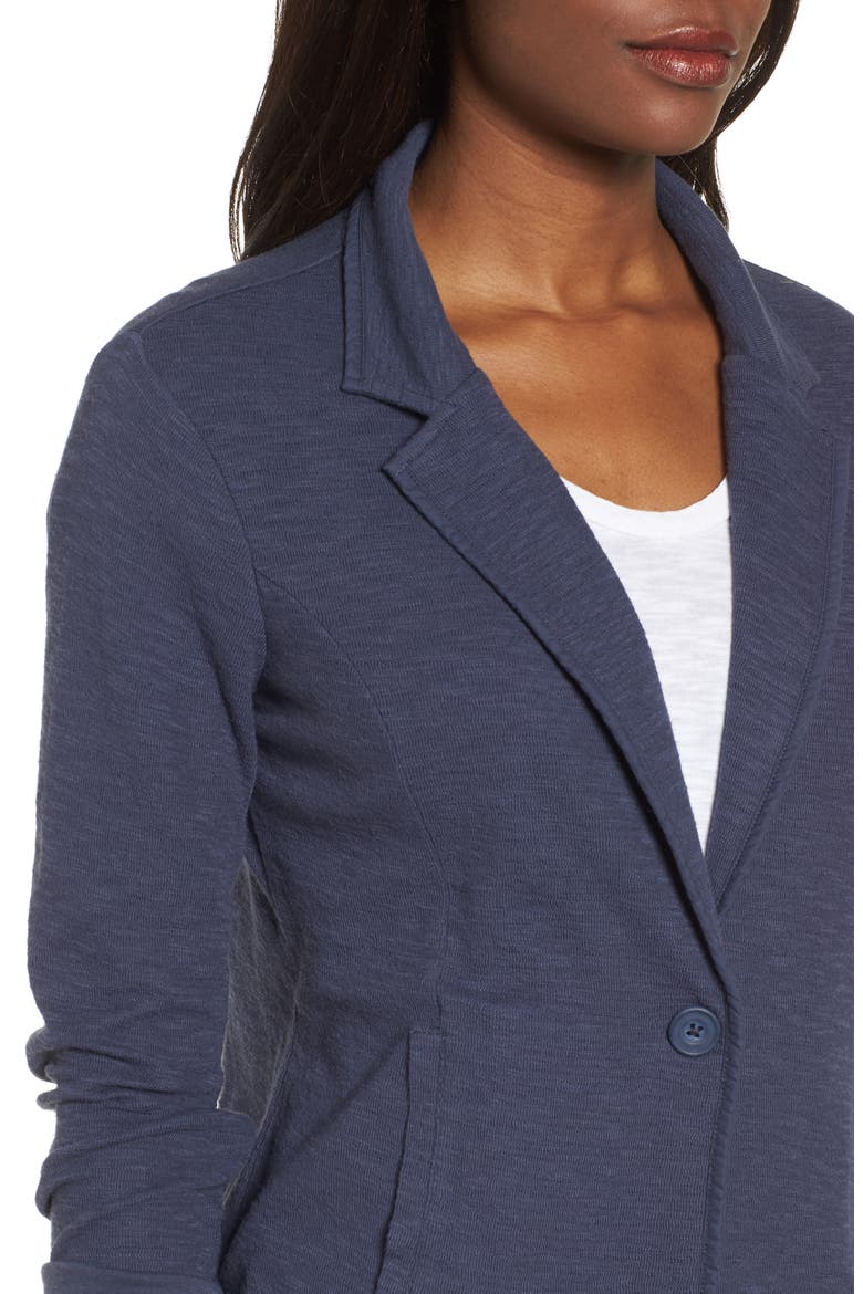 One-Button Knit Blazer, Alternate, color, NAVY INDIGO