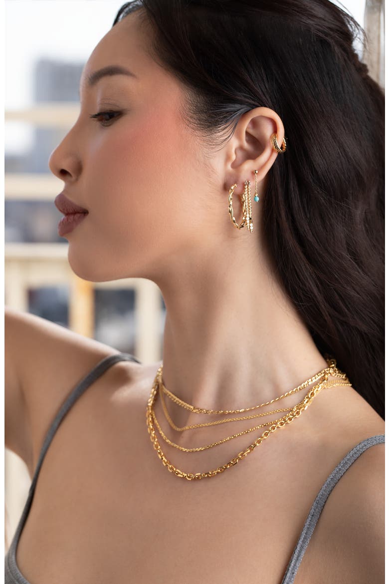 14K Gold Twisted Hoop Earrings (Nordstrom Exclusive), Alternate, color, 14K YELLOW GOLD