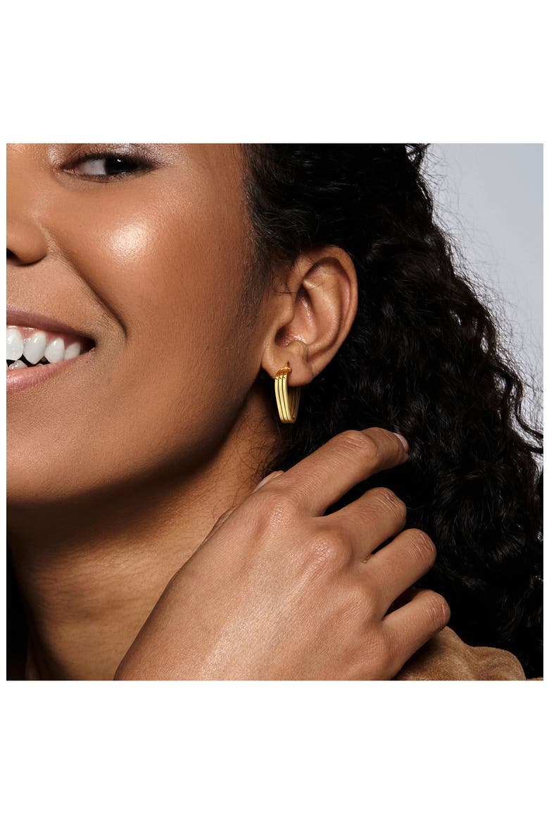 Triple V-Shape Hoop Earrings, Alternate, color, GOLD