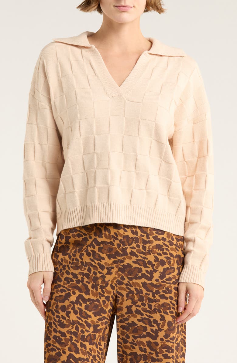 FRNCH Nina Jacquard Pullover Sweater, Main, color, Taupe