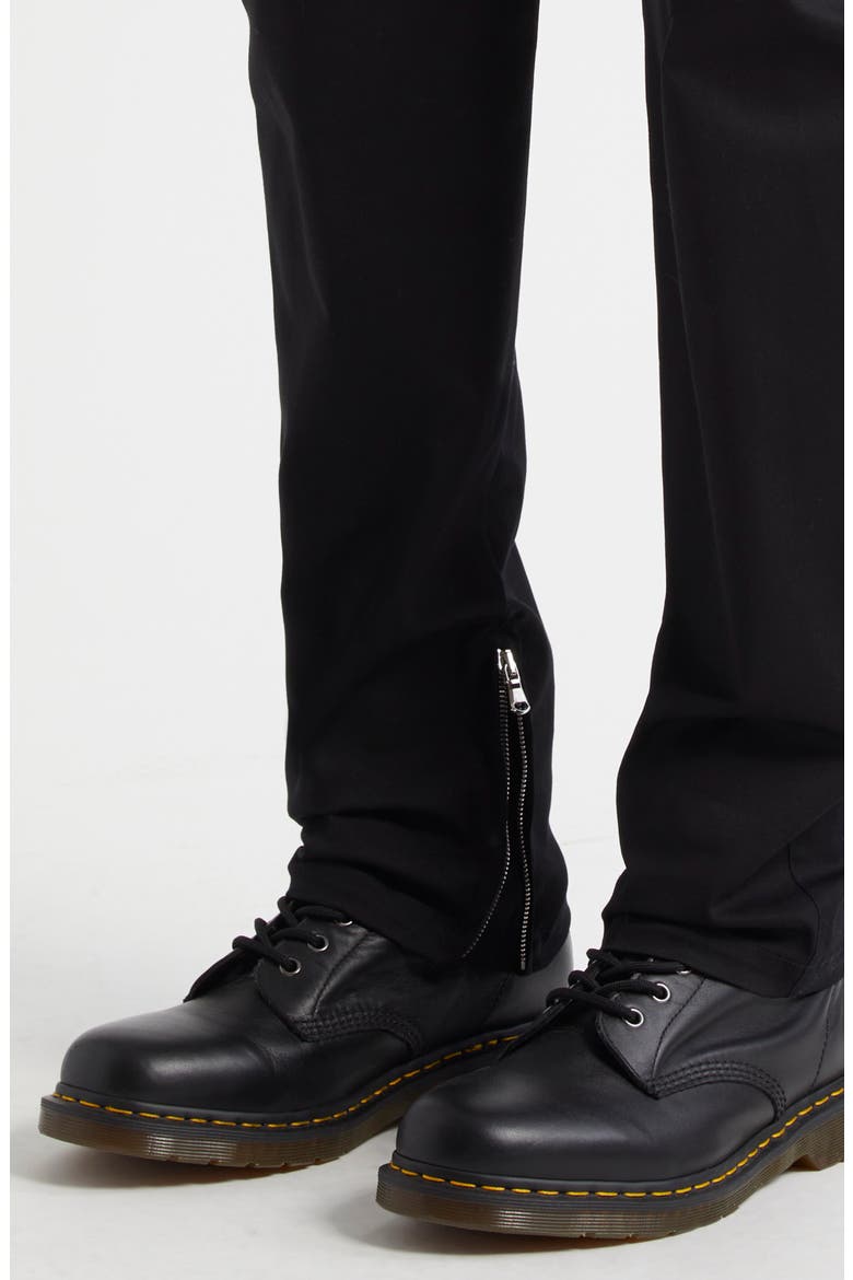 Marginal Moto Stretch Cotton Gabardine Pants, Alternate, color, BLACK
