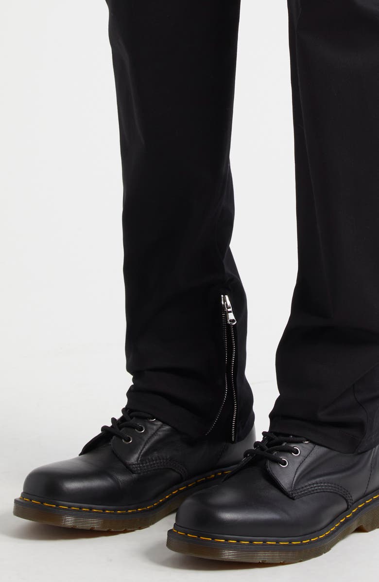 JKEEFER Marginal Moto Stretch Cotton Gabardine Pants, Alternate, color, Black