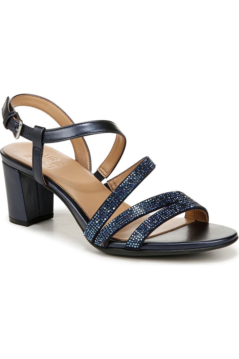 vanessa strappy crystal detail block heel evening dress sandals Amazon.com | Naturalizer Womens Vanessa2 Rhinestone Embellished Strappy Heeled Sandal ,Black,4.5M